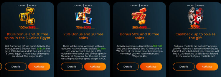 Fortune Clock Casino Bonus