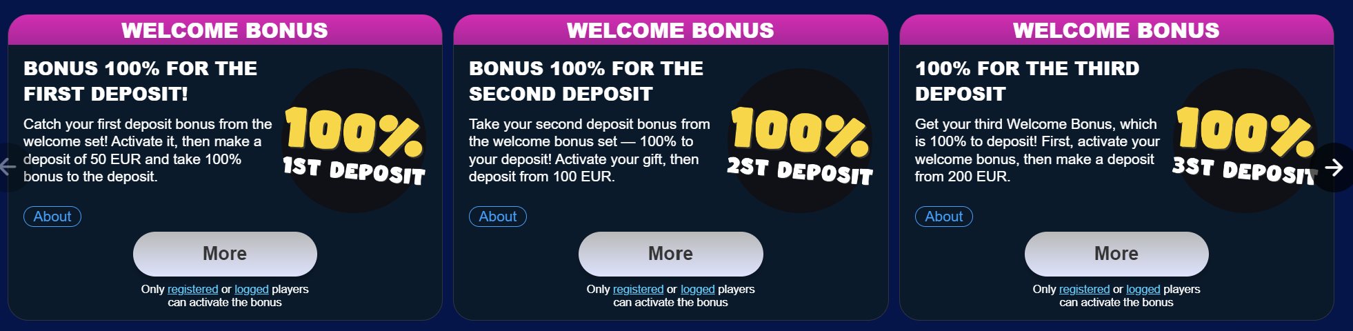 Lucky Carnival Casino Welcome Bonus