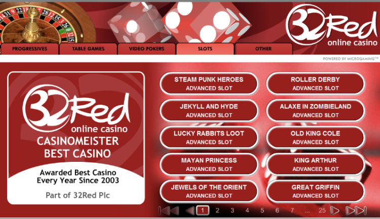 image of 32 red casino website