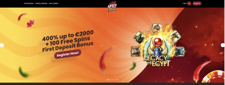 image of spicy jackpot casino website