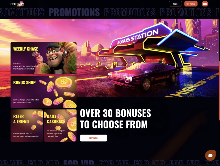 image of highway casino website