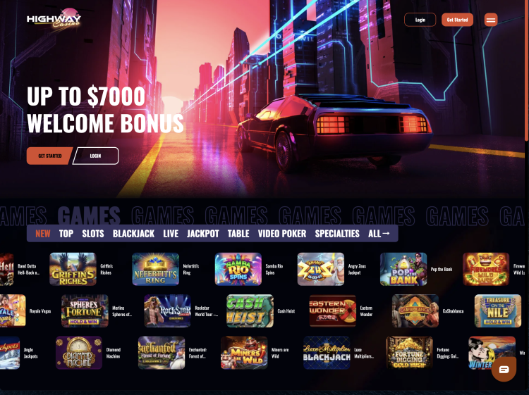 image of highway casino website